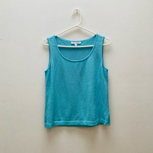 St. John - Santana Scoop Neck Tank in Aqua Blue